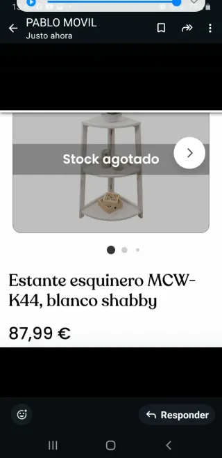 Mesita rinconera de madera blanca