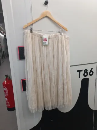 Falda tul beige y dorado talla única