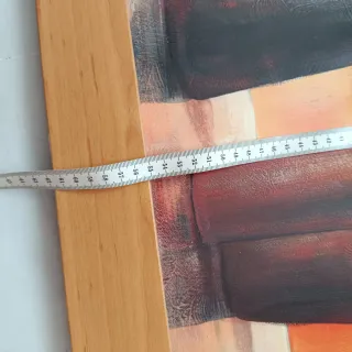 Cuadro flores en jarrón madera