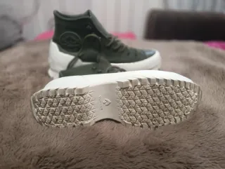 Zapatillas Converse Piel Verde y Blanca