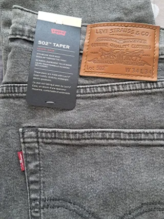 Pantalones Levi's 502 Taper Gris Talla 34/34.