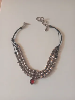 Gargantilla bisutería con colgante naranja