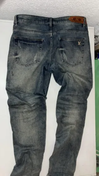 Pantalones Louis Vuitton Azules/Grises