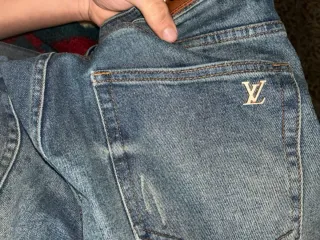 Pantalones Louis Vuitton Azules/Grises