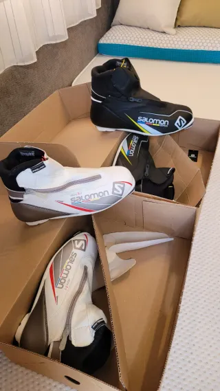 Esquís fondo Salomon con palos y botas nuevos