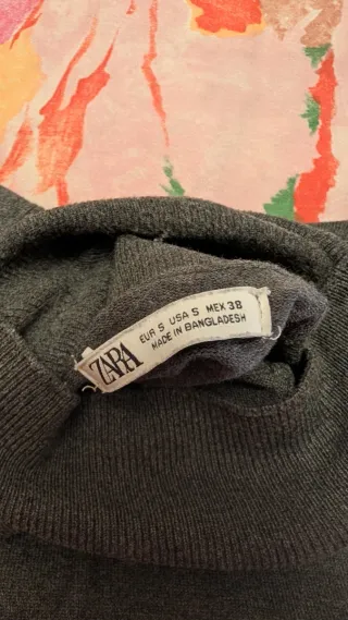 Jersey Zara Cuello Alto Gris