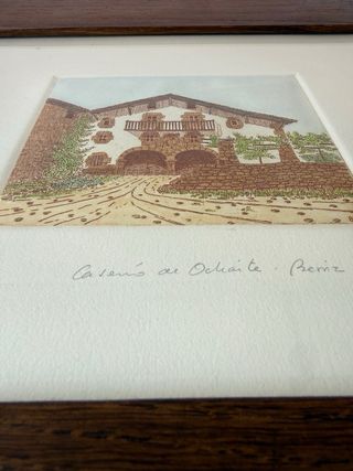 Grabado P/A 1983 Caserío Ochaite, Berriz