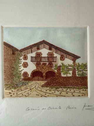 Grabado P/A 1983 Caserío Ochaite, Berriz