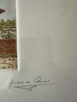 Grabado P/A 1983 Caserío Ochaite, Berriz