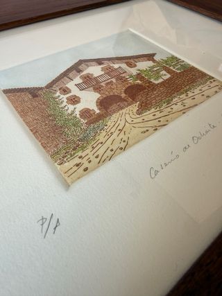 Grabado P/A 1983 Caserío Ochaite, Berriz