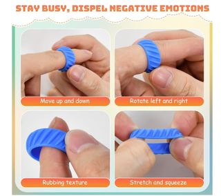 18 Anelli Gomma Antistress Silicone