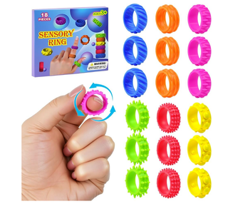 18 Anelli Gomma Antistress Silicone