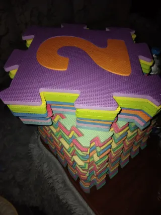 Suelo de goma puzzle multicolor