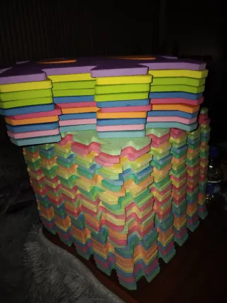 Suelo de goma puzzle multicolor