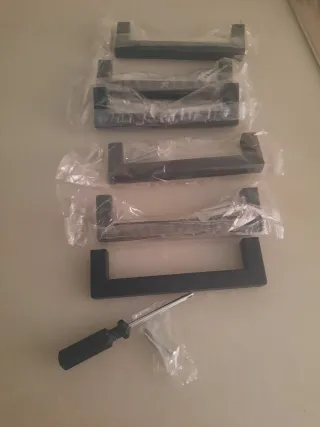 Tiradores negros para armario, manijas juego de 6