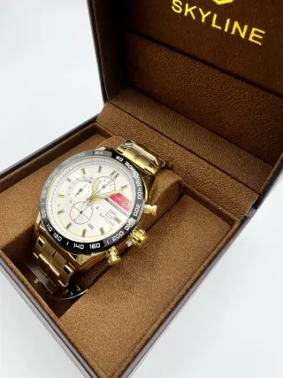 Reloj Red Force Chapado Oro 18klt Lujo Cronógrafo