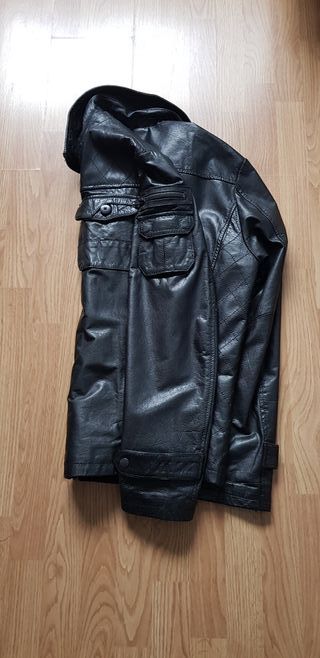 Cazadora Piel Jeans Intelligence XXL-P/T-XL Negra.