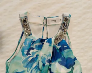 Vestido largo azul y verde. Marca Fórmula joven.