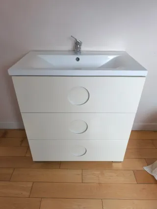 Mueble de baño Leroy Merlin blanco y beige