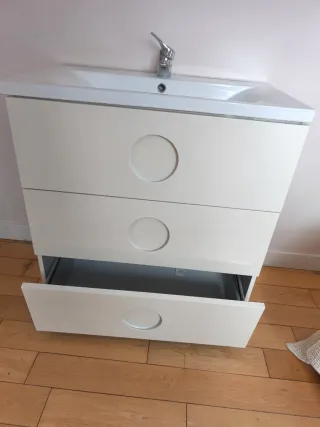 Mueble de baño Leroy Merlin blanco y beige