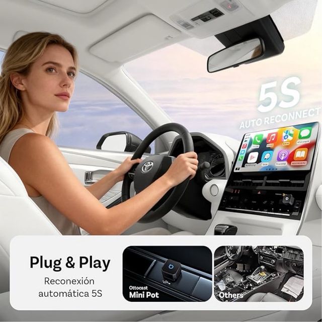 Ottocast Mini Adaptador CarPlay Android Auto Inalá