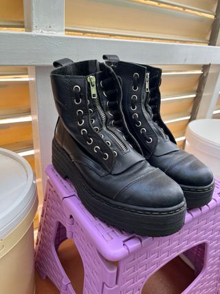 Botines Mujer Negros con Cremallera