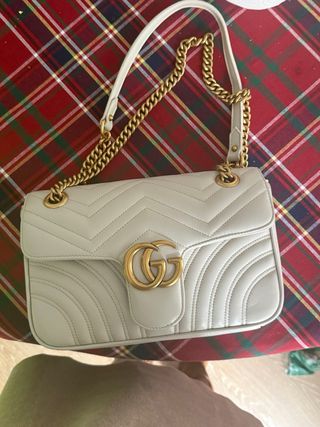 Bolso Gucci Marmont Blanco y Dorado