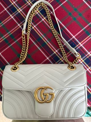 Bolso Gucci Marmont Blanco y Dorado