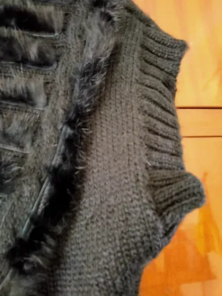 Chaleco largo mujer negro