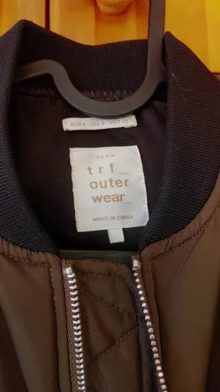 Chaqueta Bomber Zara Talla S Verde Oliva