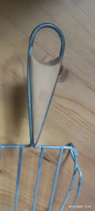 Soporte plancha madera e inoxidable vintage