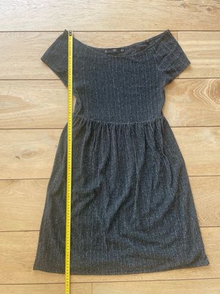 Vestido fiesta Mango gris
