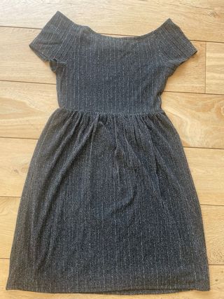 Vestido fiesta Mango gris