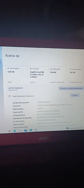 Acer Aspire E5-573-388F Negro/Rojo