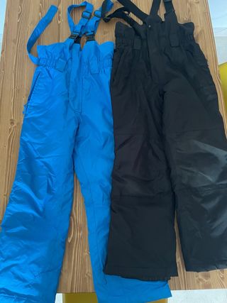 2 Pantalones de esquí talla 10 con tirantes