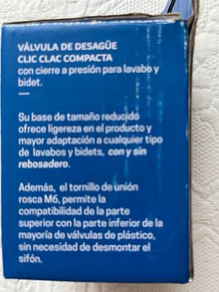 Válvula Clic-Clac Compacta Latón Cromado