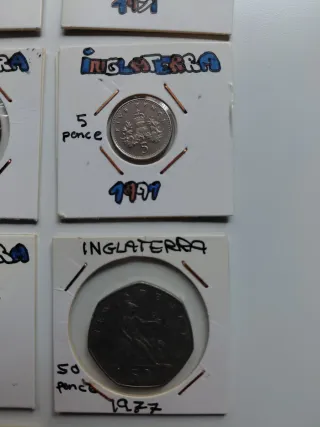 Lote 10 monedas Reino Unido 1917-1994