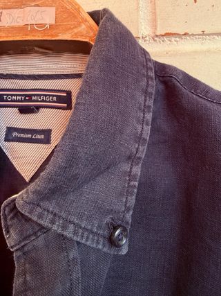 Camisa azul marino lino TOMMY HILFIGER talla S