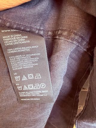 Camisa azul marino lino TOMMY HILFIGER talla S