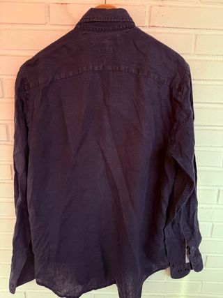 Camisa azul marino lino TOMMY HILFIGER talla S