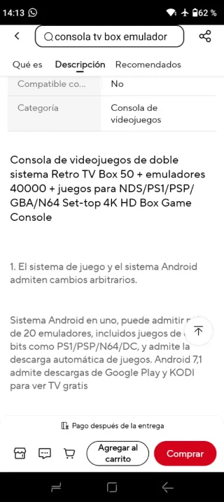 Consola Retro 2 Mandos + Mando + Cables