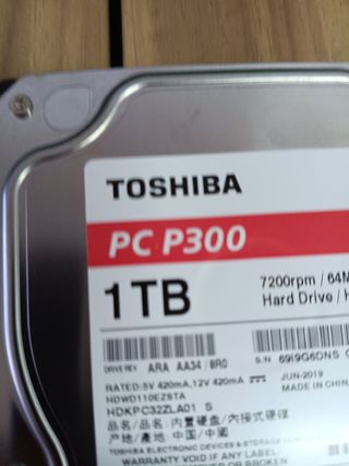 Disco Duro Toshiba P300 1TB 7200RPM SATA
