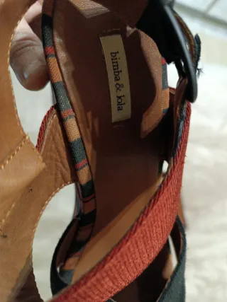 Sandalias de cuña multicolor talla 37