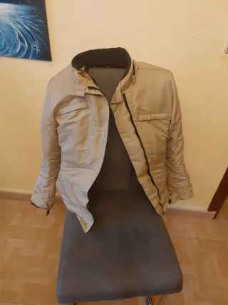 Chaqueta de moto color beige