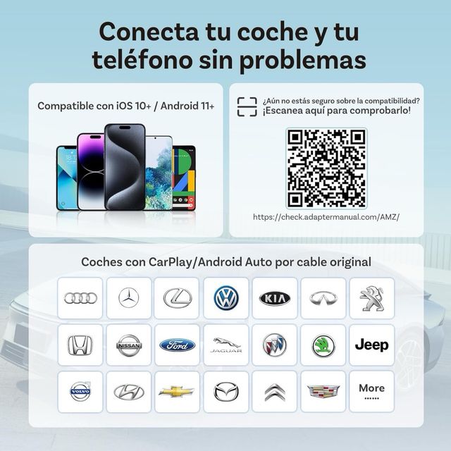 OTTOCAST Mini Slim USB-C CarPlay AA Inalámbrico