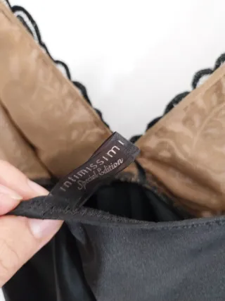 Camisón Intimissimi Seda Negro y Marrón