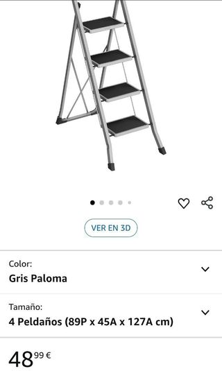 SONGMICS Escalera de Tijera con 4 Peldaños, Metál