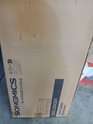 SONGMICS Escalera de Tijera con 4 Peldaños, Metál