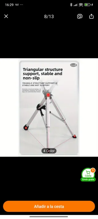 Bastón Silla Plegable 2 en 1 Negro