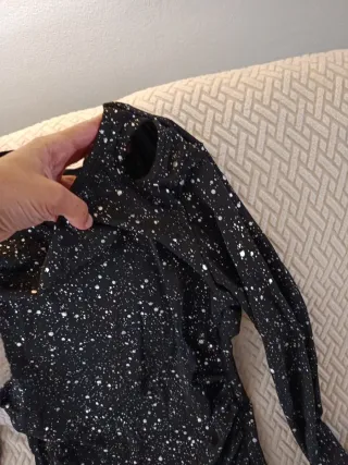 Vestido fiesta niña negro plateado.T10